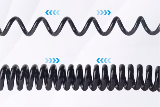 Cavi retrattili a spirale riccia con rivestimento flessibile multipolare in PUR Cavo di alimentazione a spirale